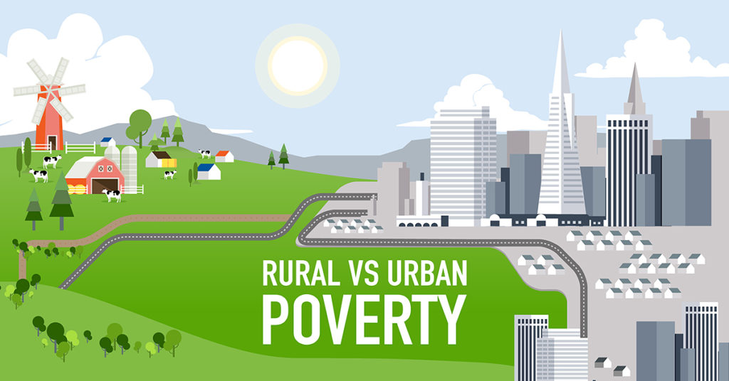 There are important differences between rural vs urban poverty.