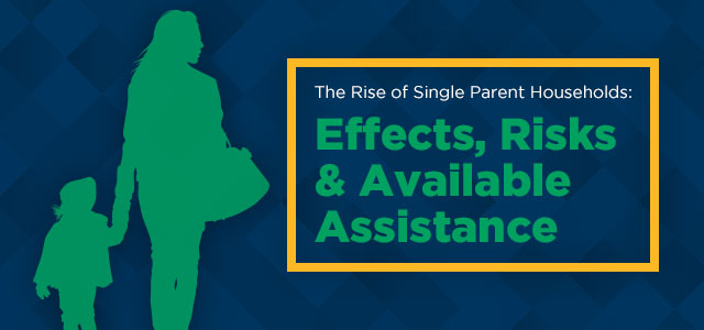 The Rise of Single Parent Households - header image with silhouette of mother and child.